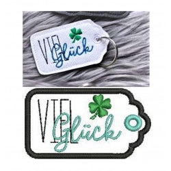 Stickdatei - ITH Anhänger Viel Glück